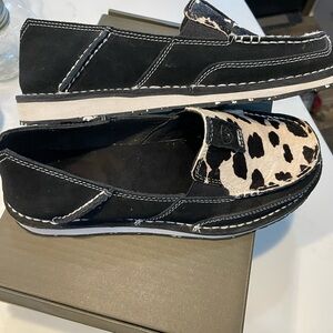 Women’s Black and White Casual Loafers